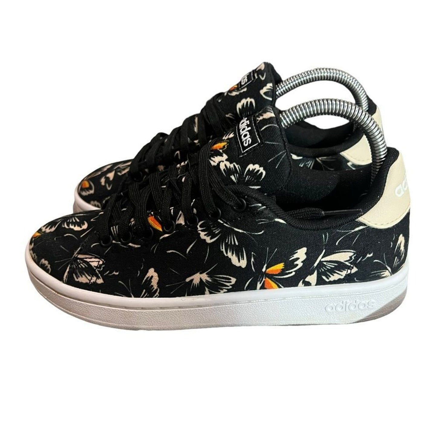 adidas x FARM Rio Stan Smith Womens Size 6.5 Sneakers Black Floral Print Low Top