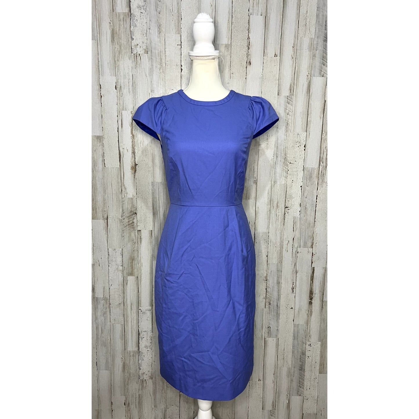 J. Crew Women's Size 2 Blue Midi Dress Cap Sleeve Party Cocktail