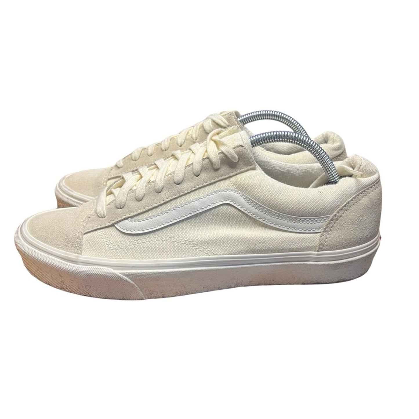 Vans Authentic Sk8-Low Trainers In Off White/White - Men's 10.5 / Women's 12.0