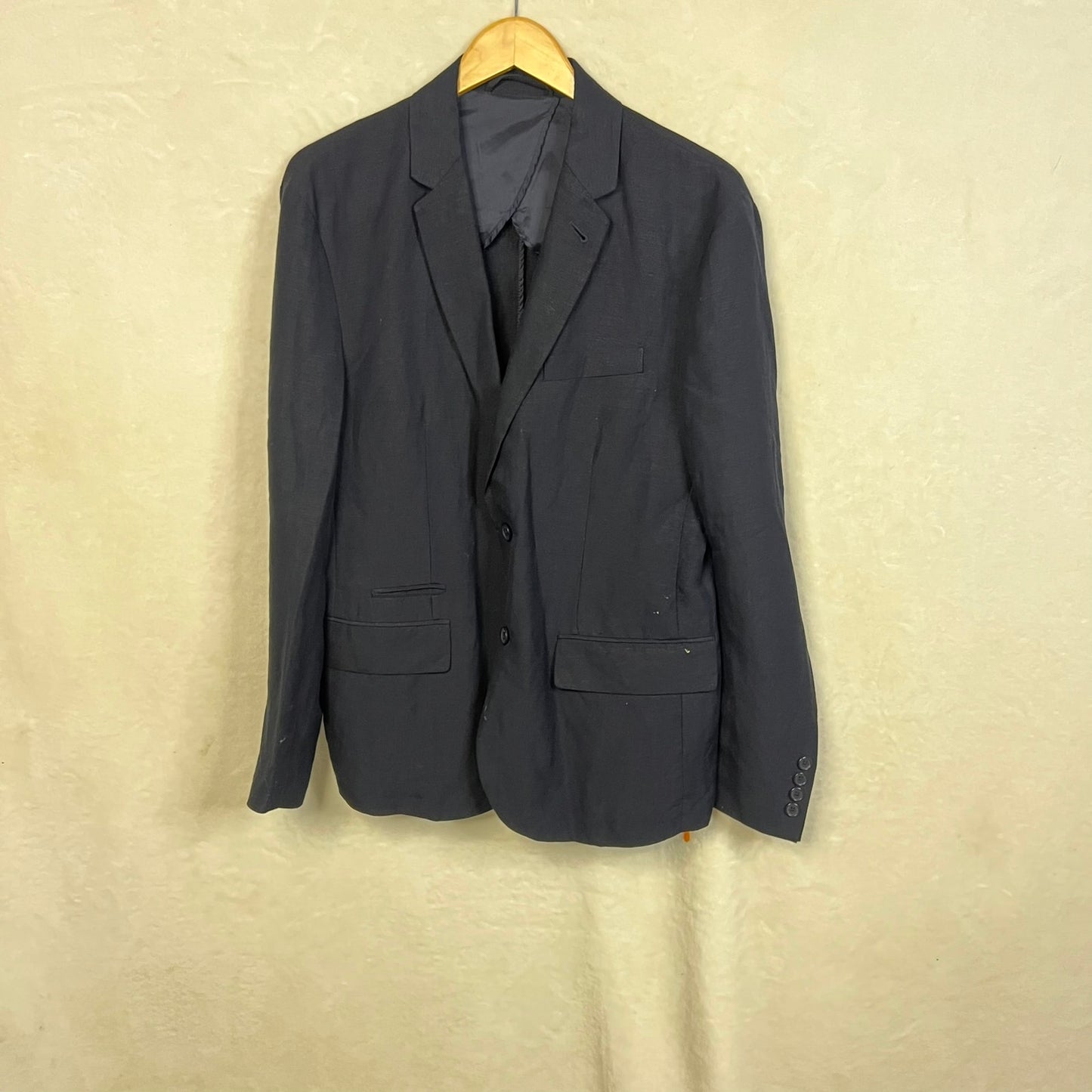 Armani Exchange Men's Classic Fit Linen Navy Blue Blazer Jacket Size 40 Business