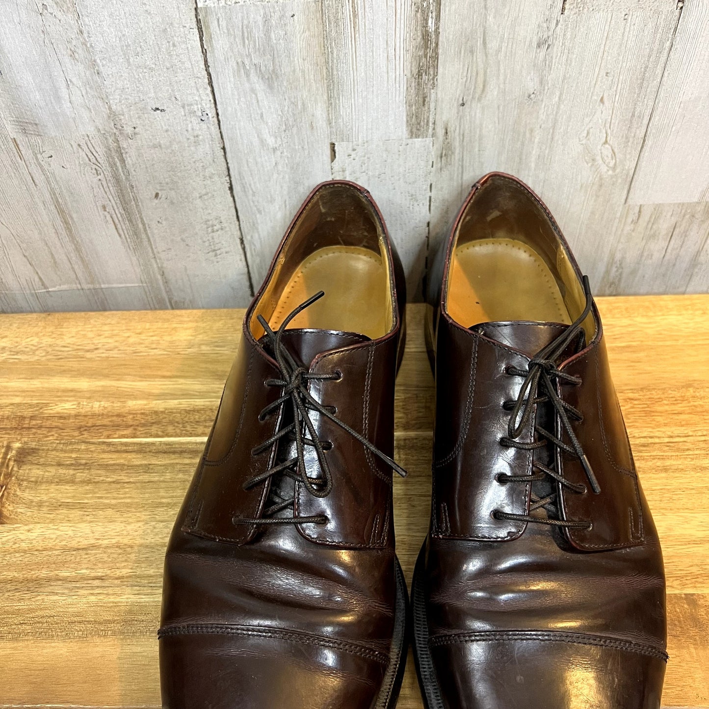 Cole Haan Men's Dark Brown Leather Oxford Dress Shoes Size 12 D