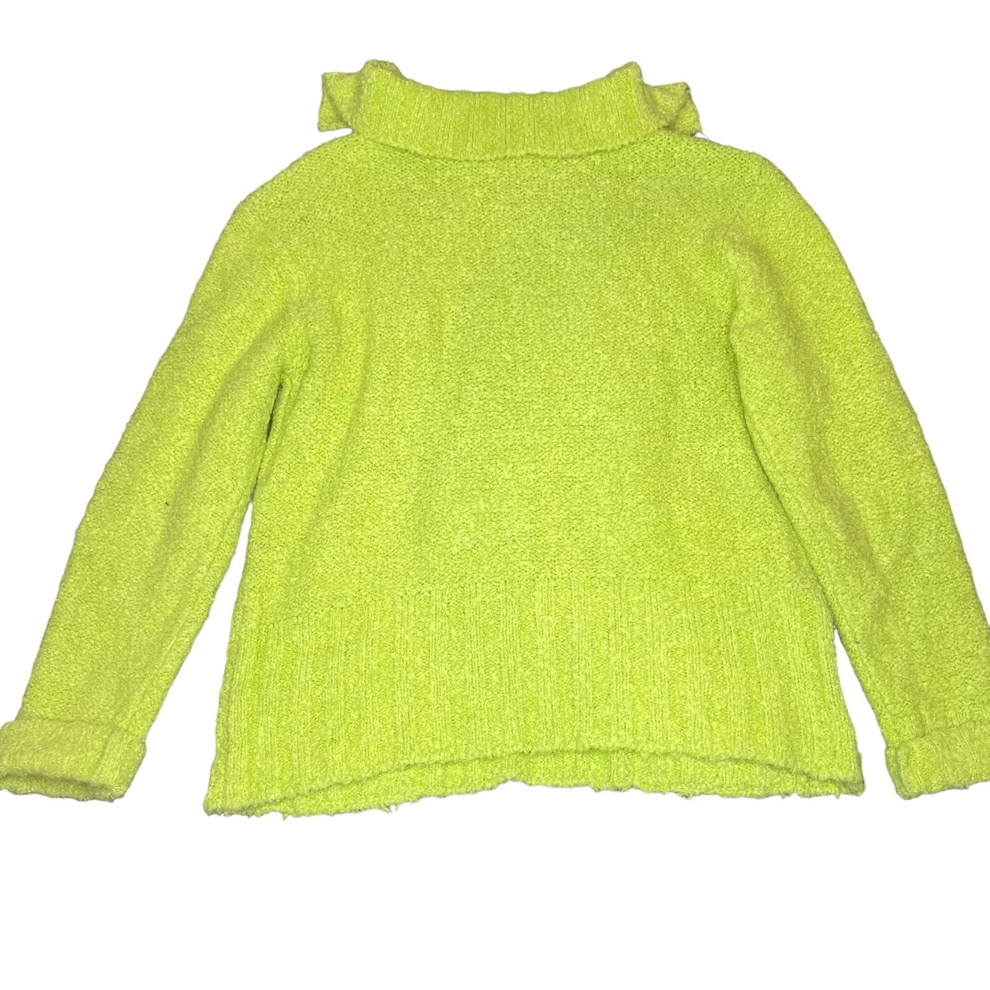 Vintage Talbots Women's Medium Lime Green Wool Blend Knit Pullover Sweater