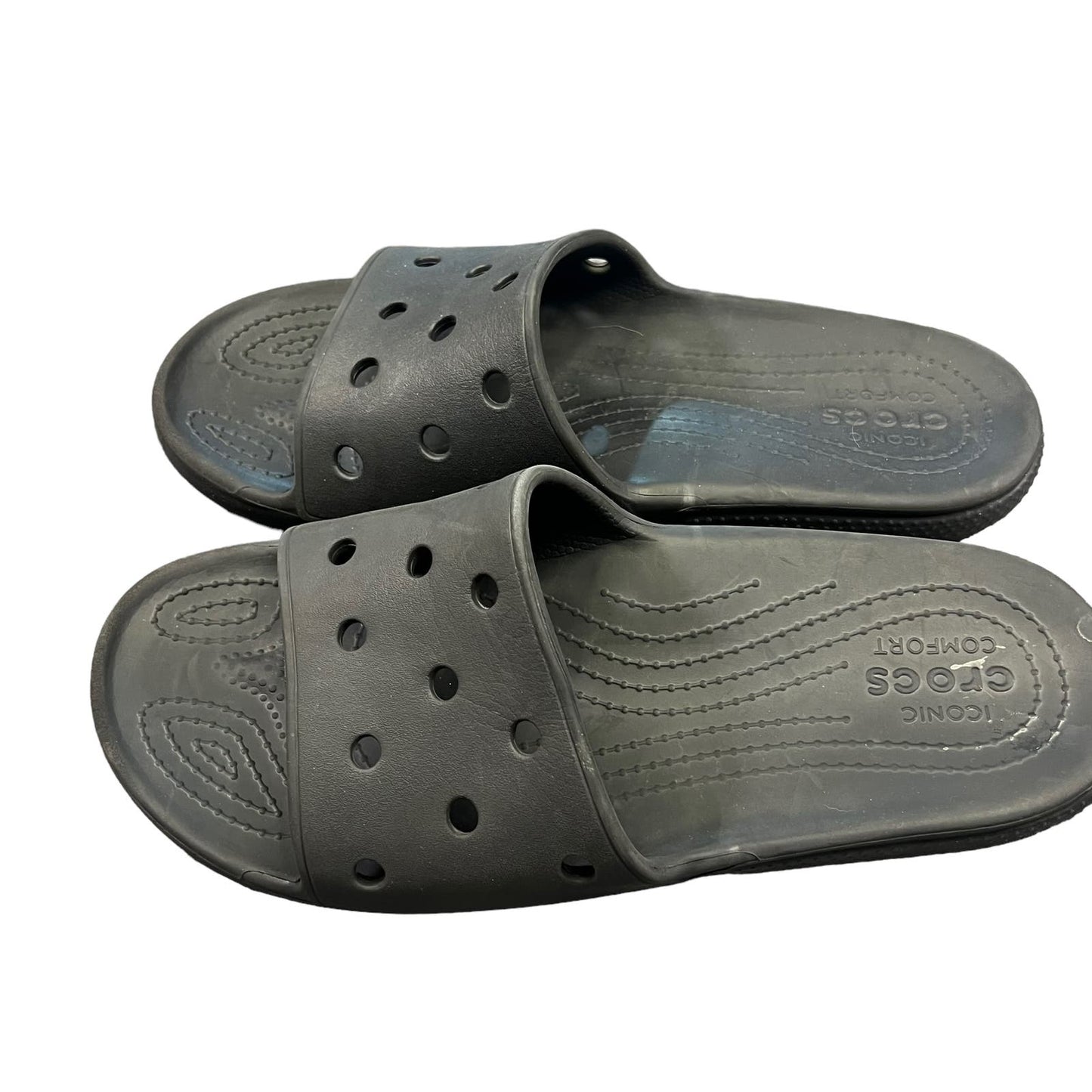 Crocs Classic Iconic Comfort Slide Sandal Black Beach Neutral Comfort Men's 12