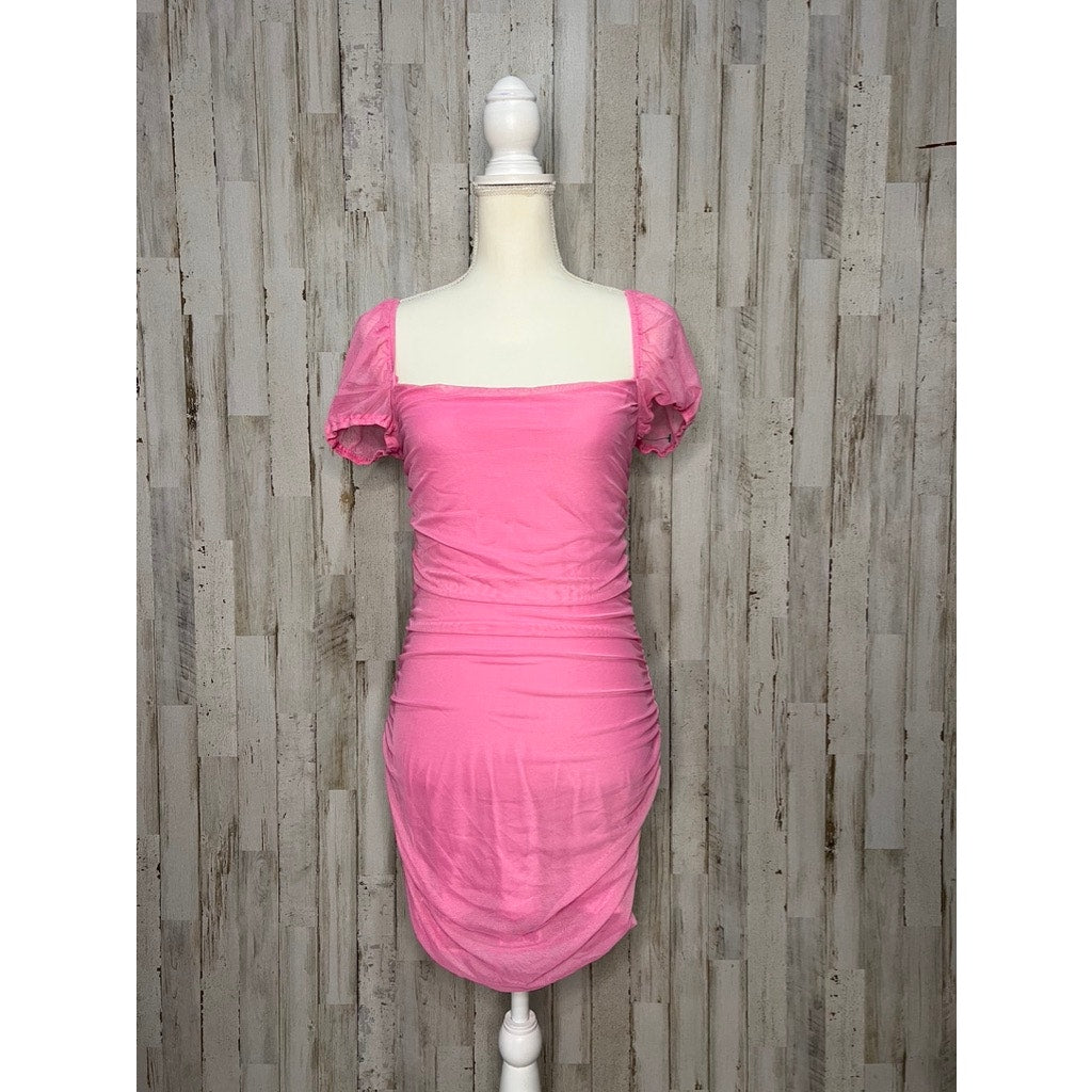 NWT Princess Polly Women's Size 8 Pink Charvi Ruched Mini Dress Party Dress