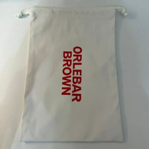Orlebar Brown Dust Bag Storage Pouch White Drawstring Red Logo Small 9x12