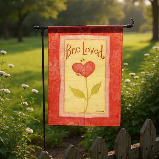 Toland Home Garden Bee Loved Valentine Flag 28x40 Double Sided Decor