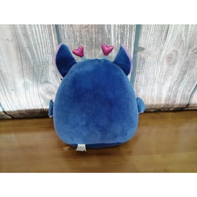Squishmallows Milan Fruit Bat Plush Navy Blue & Purple Heart Antennae 16"