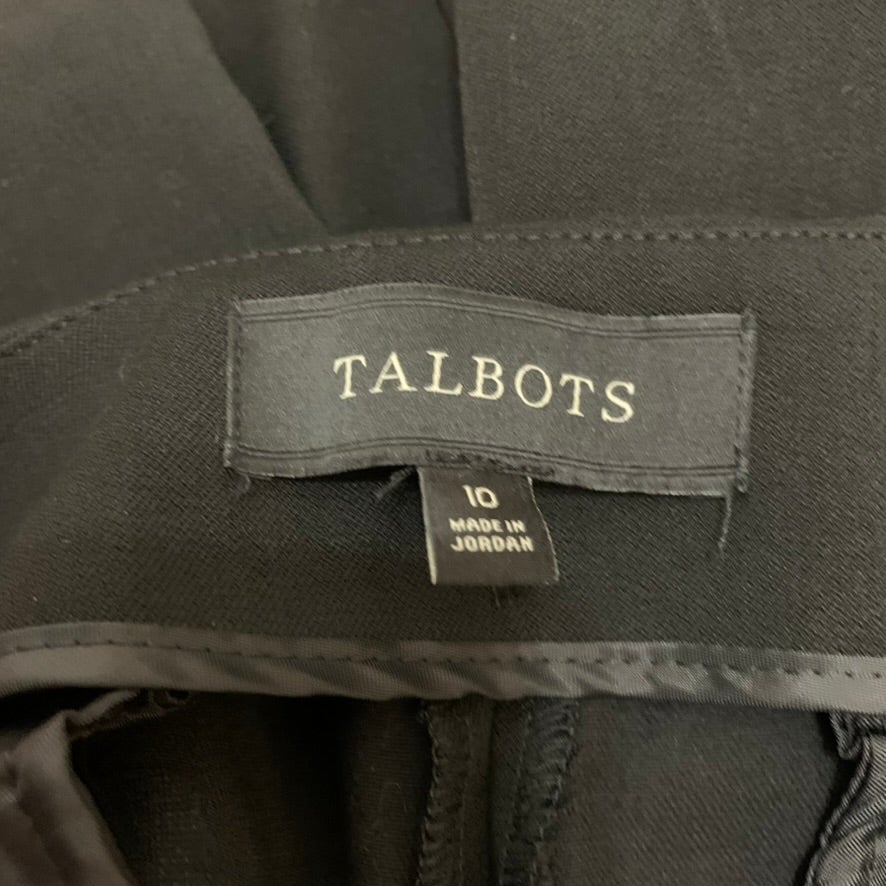Talbots Dress Pants Women Size 10 Black Straight Leg Stretch