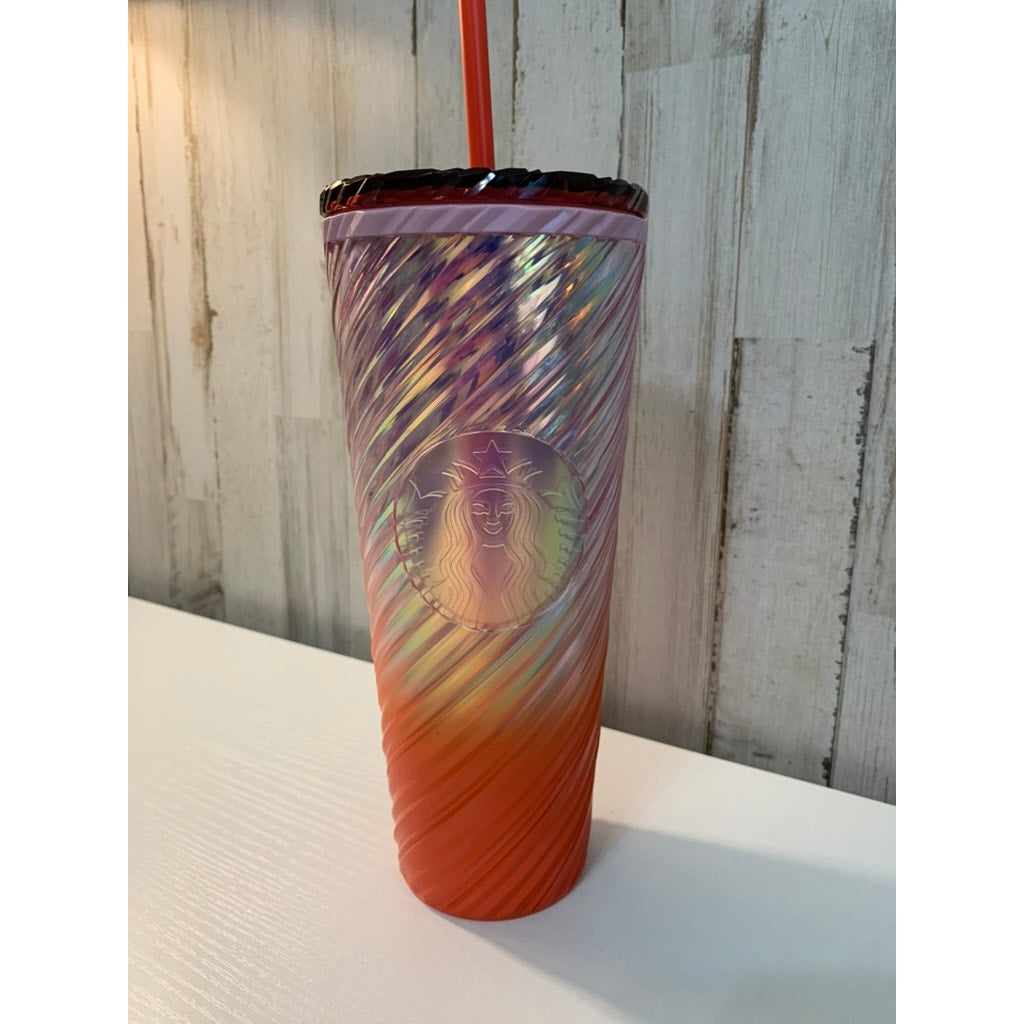 Starbucks Sunrise Swirl Venti Cold Cup Tumbler 24oz w/ Straw