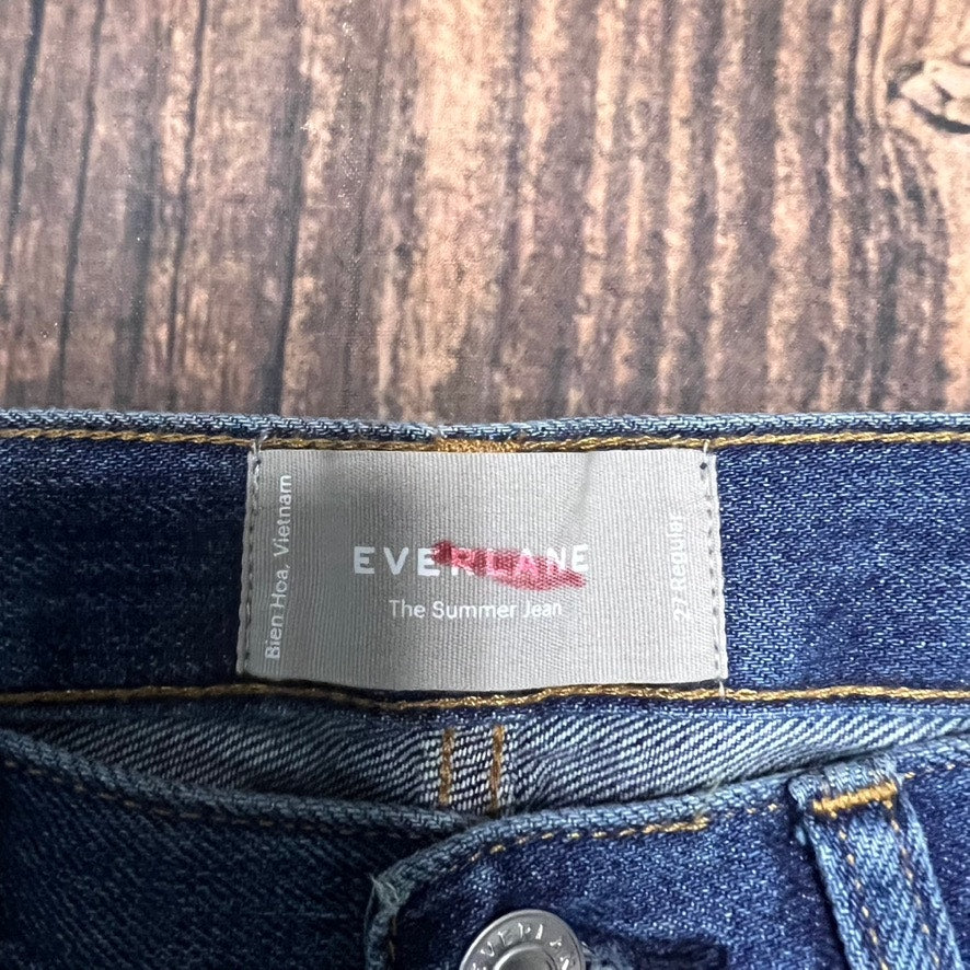 Everlane Women's Size 27 High-Waisted Straight The Summer Jean Dark Wash Blue