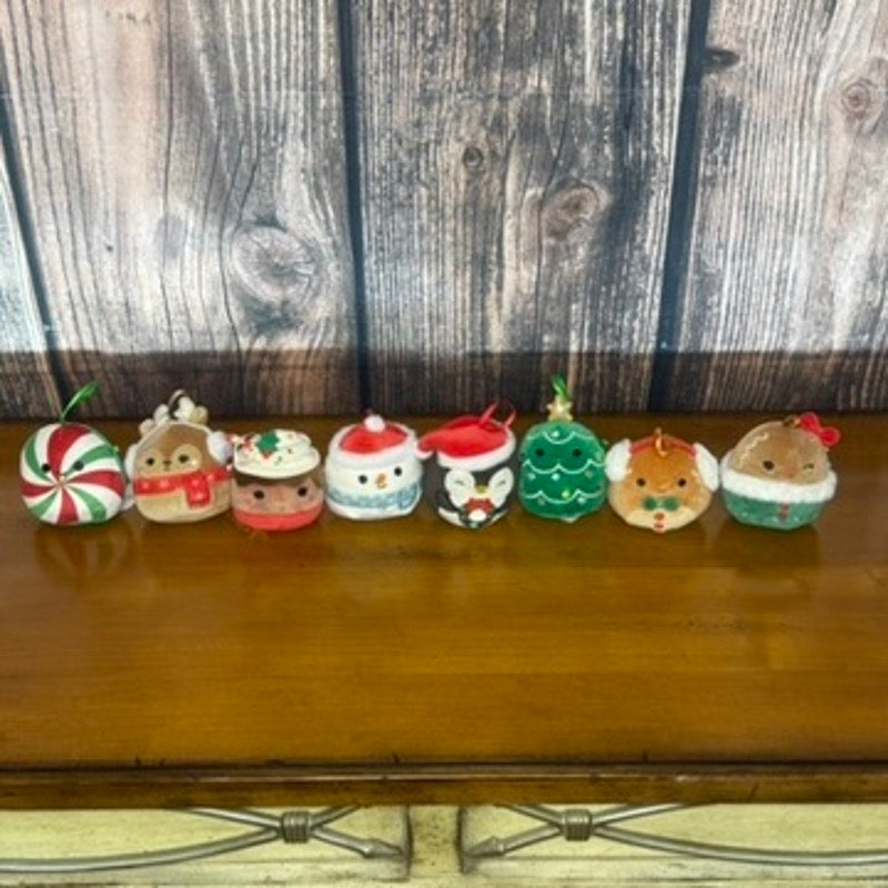 Squishmallows Christmas 4" Ornaments Set of 8 2023 Holiday Collection