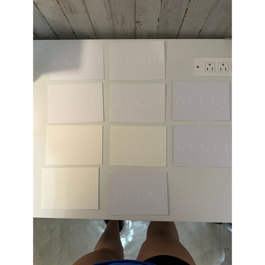 Gucci Embossed Logo Gift Cards & Envelopes White Lot of 10 6x4