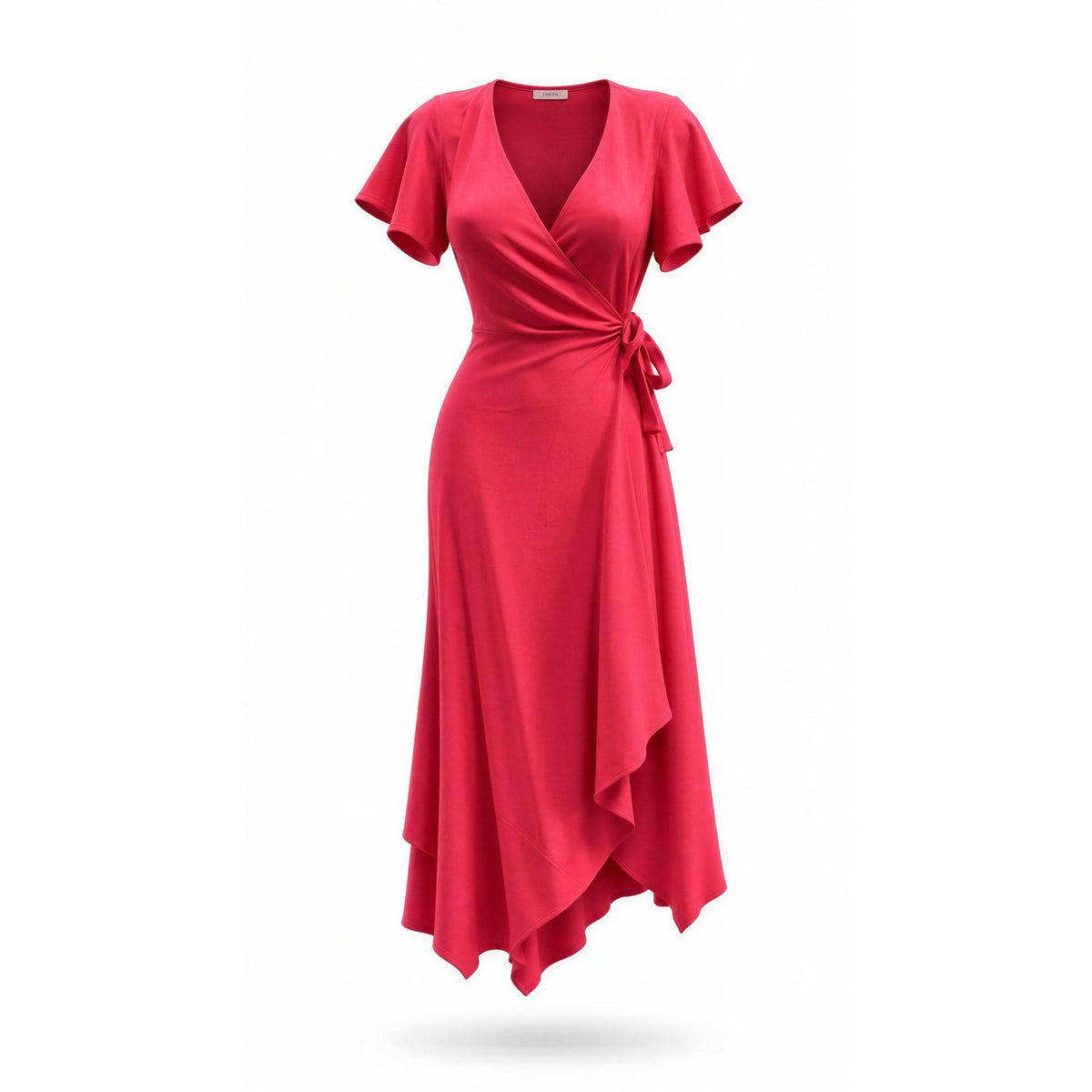 Halston Dress Womens Petite Small Pink Faux Wrap Maxi V-Neck