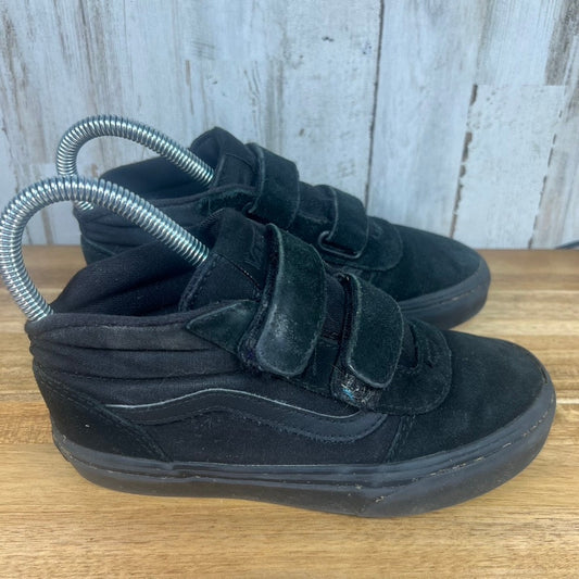 Vans Youth Size 1.0 Black Ward Mid-Top Velcro Sneakers