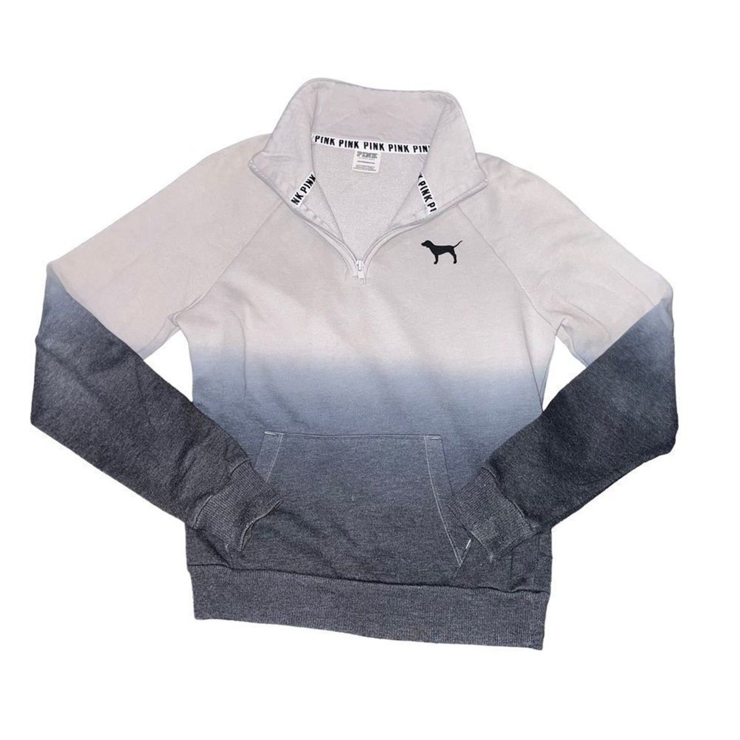 Victoria's Secret PINK Pullover Sweatshirt Womens XS Gray White Ombre