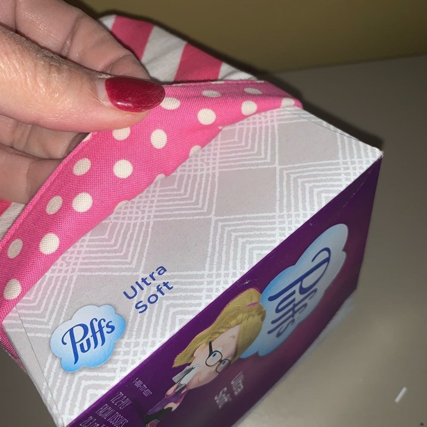 Pink Chevron Tissue Box Cover