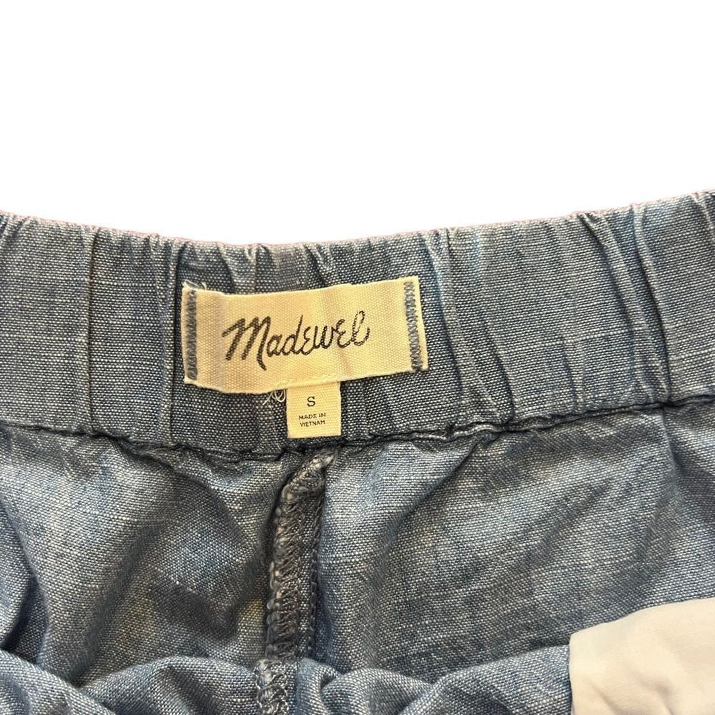 Madewell Pull-On Shorts Women's Size Small Light Blue Elastic Waist Pockets