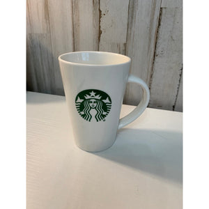 Starbucks Coffee Mug White Tapered 12 fl oz Green Siren Logo