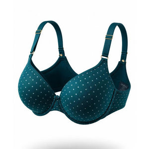 Soma Vanishing Back Bra Womens 36C Green Teal Polka Dot