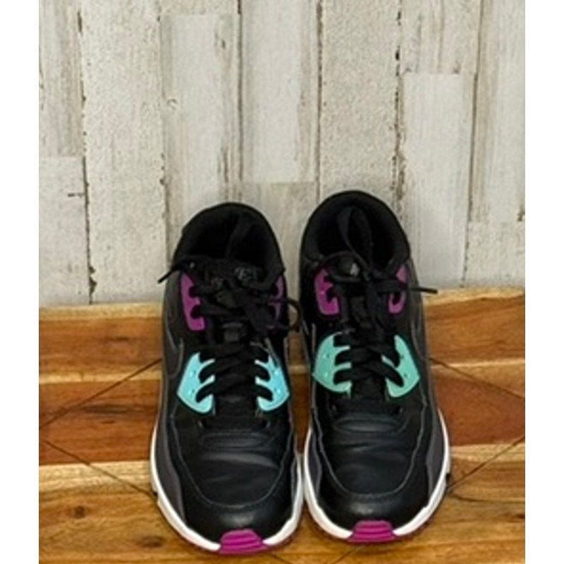 Nike Air Max 90 LTR Kids' Black Metallic Grey Sneakers Size 6.5Y