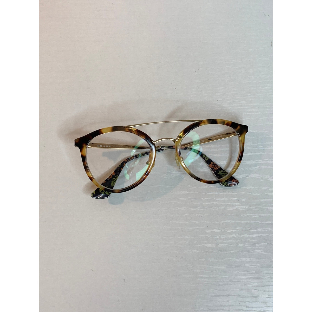 Prada Prescription VPR 15T Eyeglass Frames 52□21 140 Tortoise Gold Made In Italy