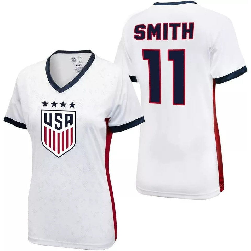 USWNT Women's Soccer Jersey Smith #11 White Youth XL