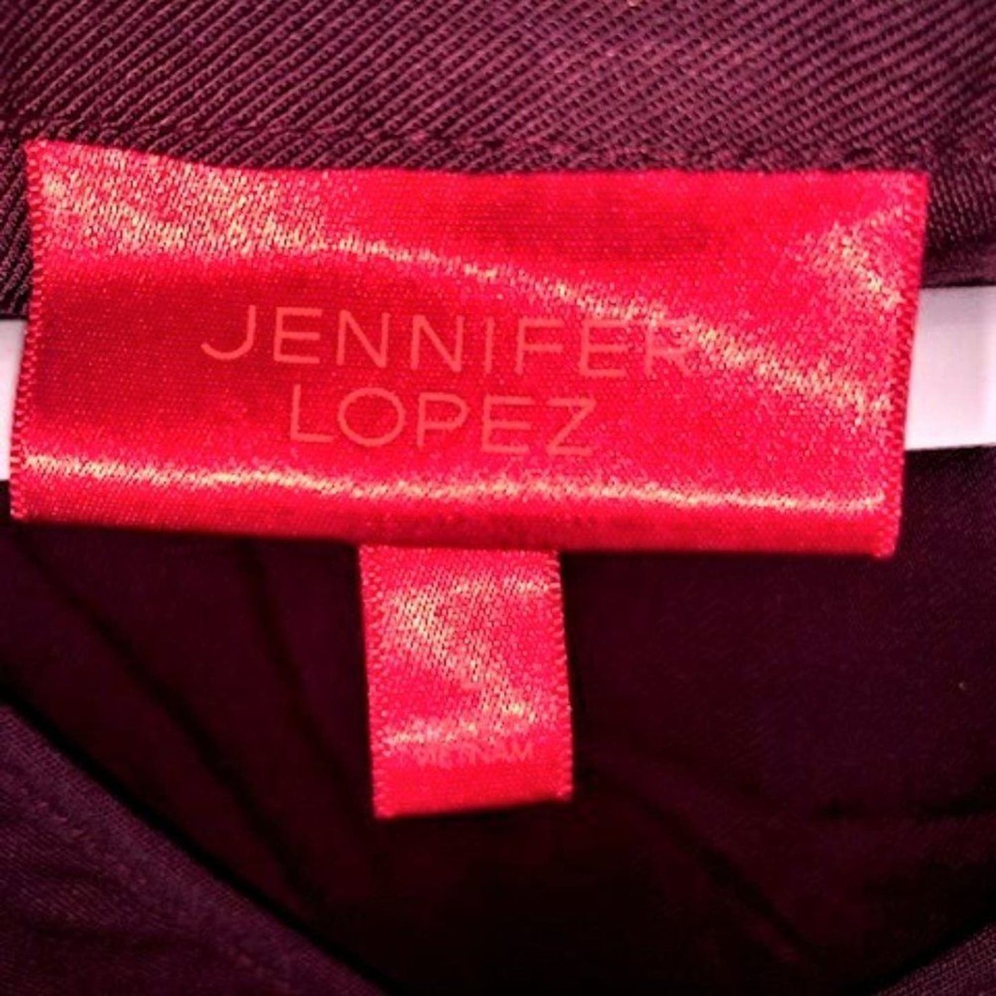 Jennifer Lopez maroon long sleeve blouse M