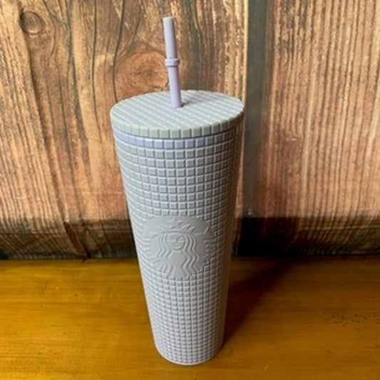 Starbucks Studded Tumbler Matte Lilac Grid 24 oz Lid Straw