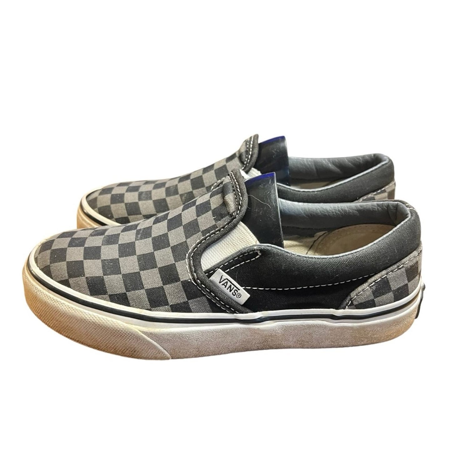 Vans Authentic Kids Classic Slip-On Checkerboard Black/Pewter Shoe - Kids 2.5