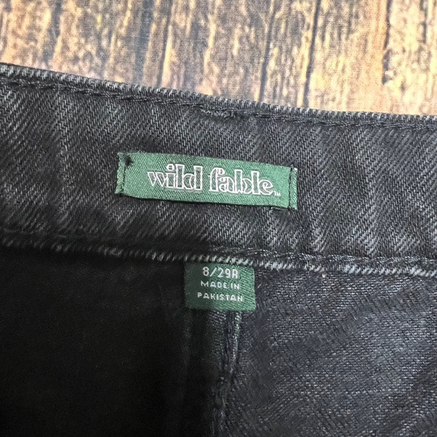 Wild Fable Women's Highest Rise Mom Shorts Black Denim Size 8 Casual