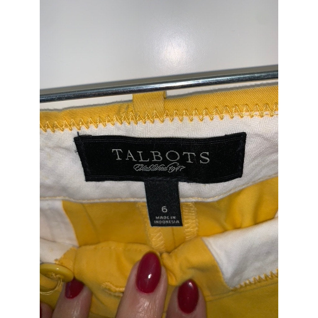 Talbots Signature Women's Yellow Chino Pants Size 6 Casual Solid Style