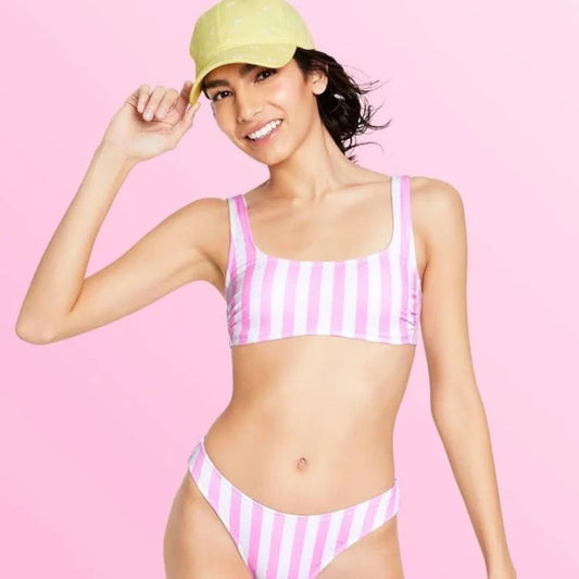 NWOT Stoney Clover Lane x Target Pink Scoop Striped Bikini Bottoms 2X/3X