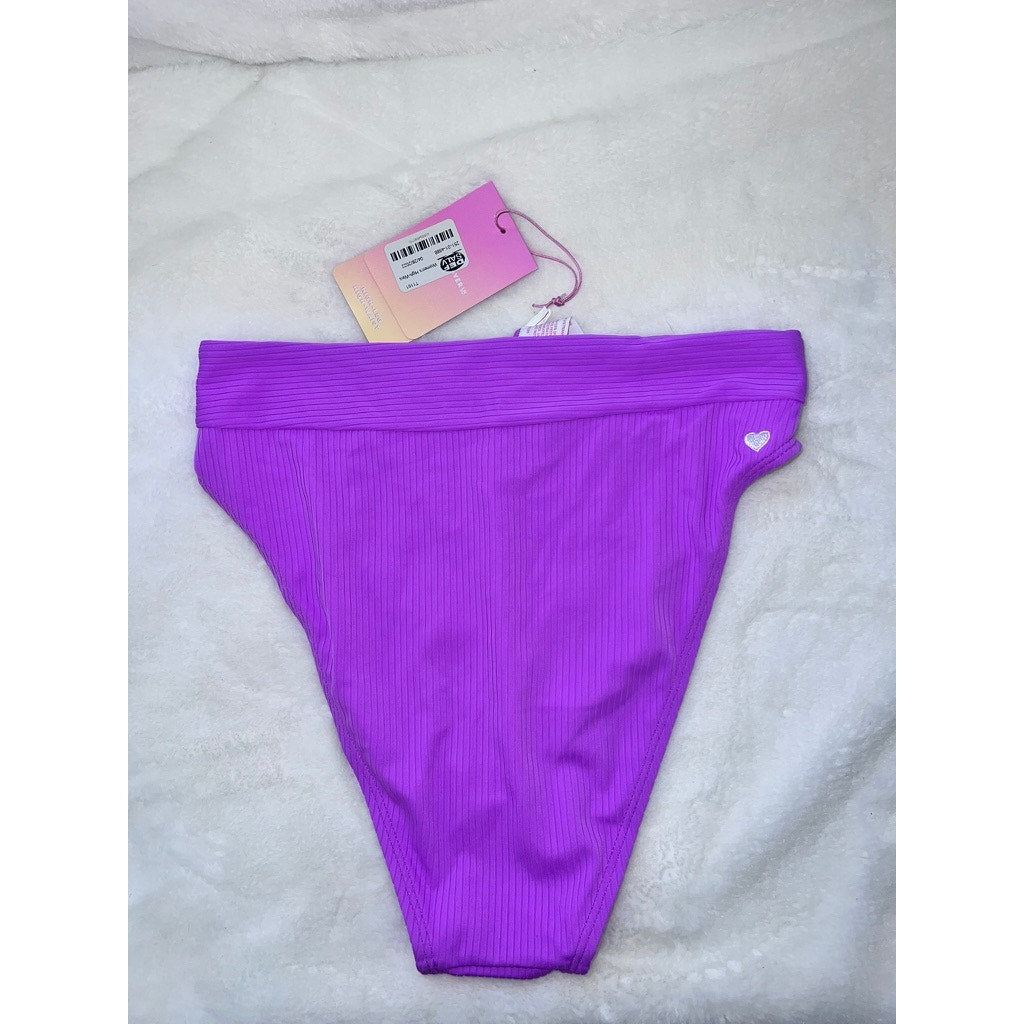 NWT Stoney Clover Lane Women's High-Waist Bikini Bottom Purple Size Small