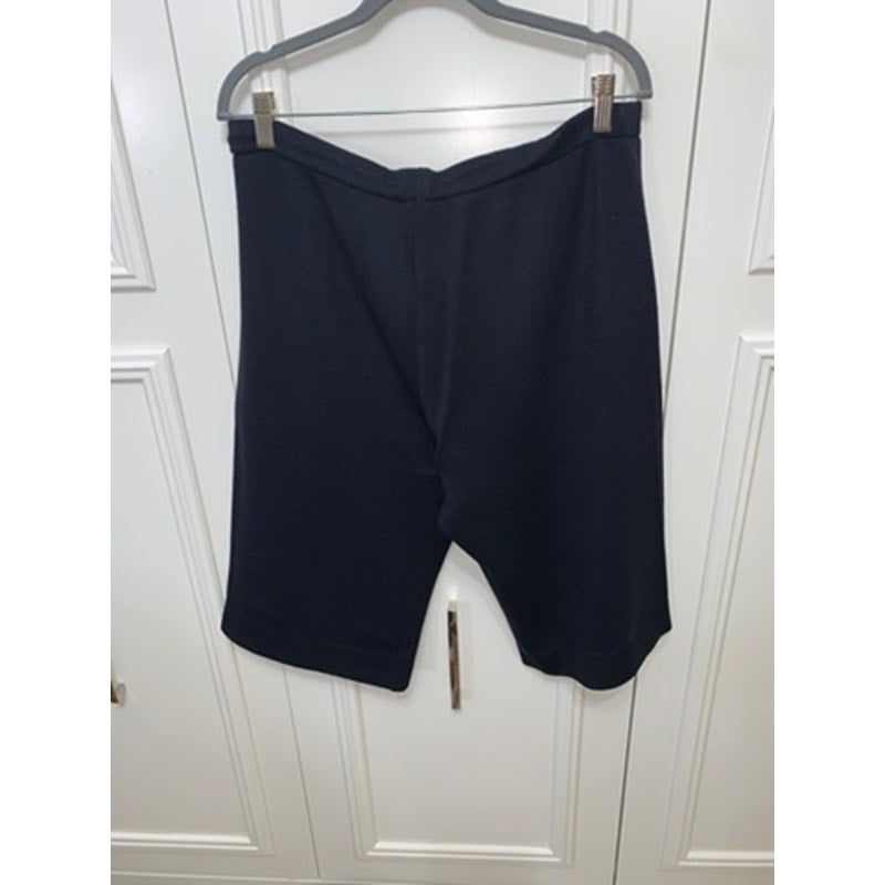 St. John Sport Women's Black Knit Drawstring Capri Pants Size XL Casual