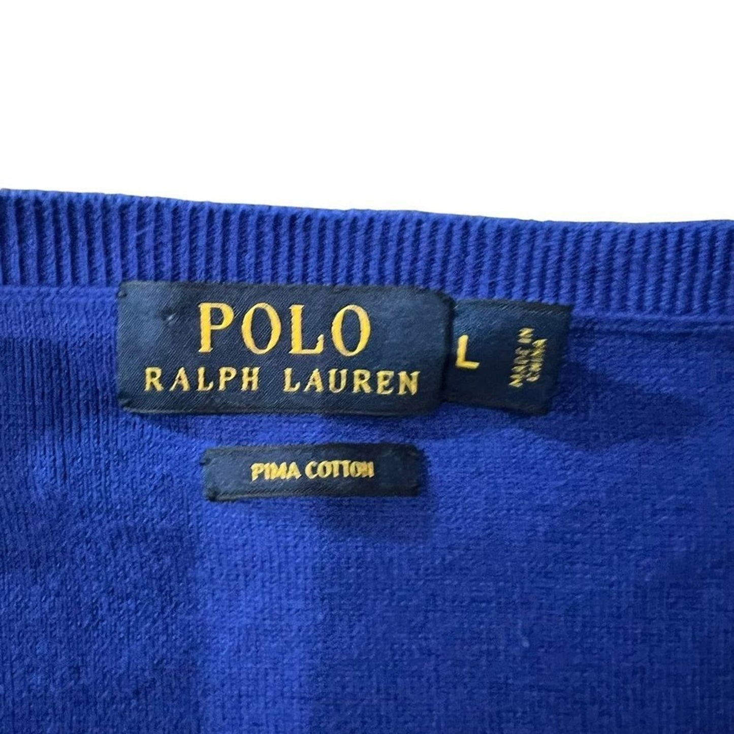 Polo Ralph Lauren Pima Cotton Blue Sweater Vest Size Large