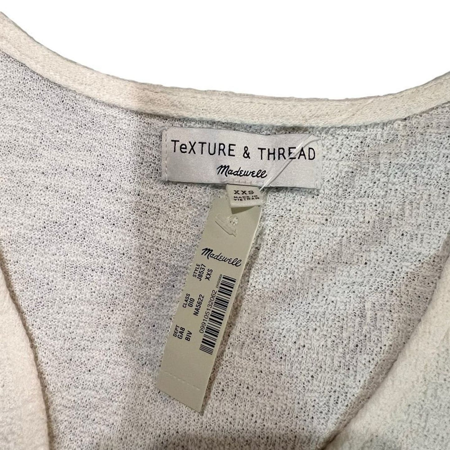 NWT Madewell Texture & Thread Tie Front Top Blouse Size XXS