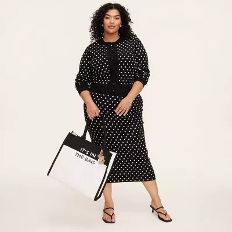 NWT Kate Spade X Target Women's Large Polka Dot Tote Bag Black & White Chic