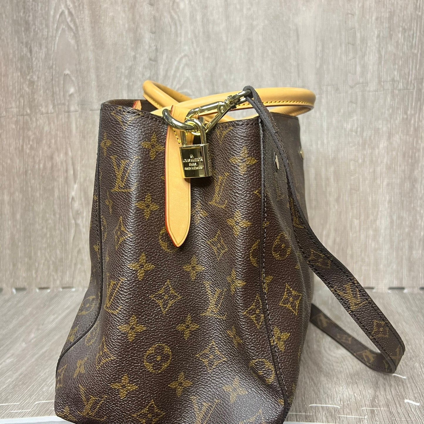 Authentic Louis Vuitton Monogram Montaigne MM 2Way Bag Hand Bag M41056