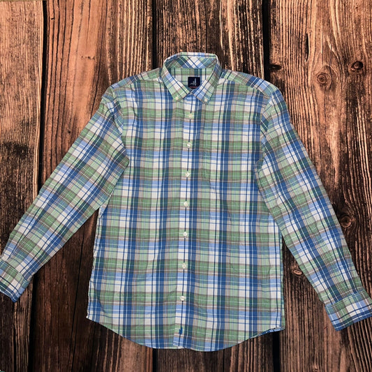 Johnnie-O Men's Plaid Long Sleeve Button-Up Shirt Size Medium Multicolor