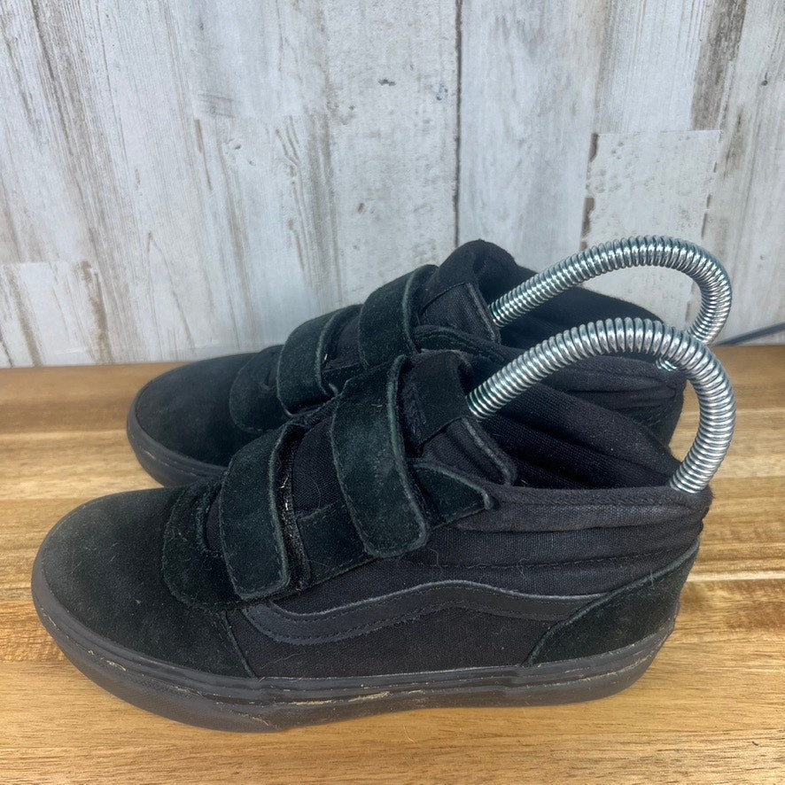 Vans Youth Size 1.0 Black Ward Mid-Top Velcro Sneakers