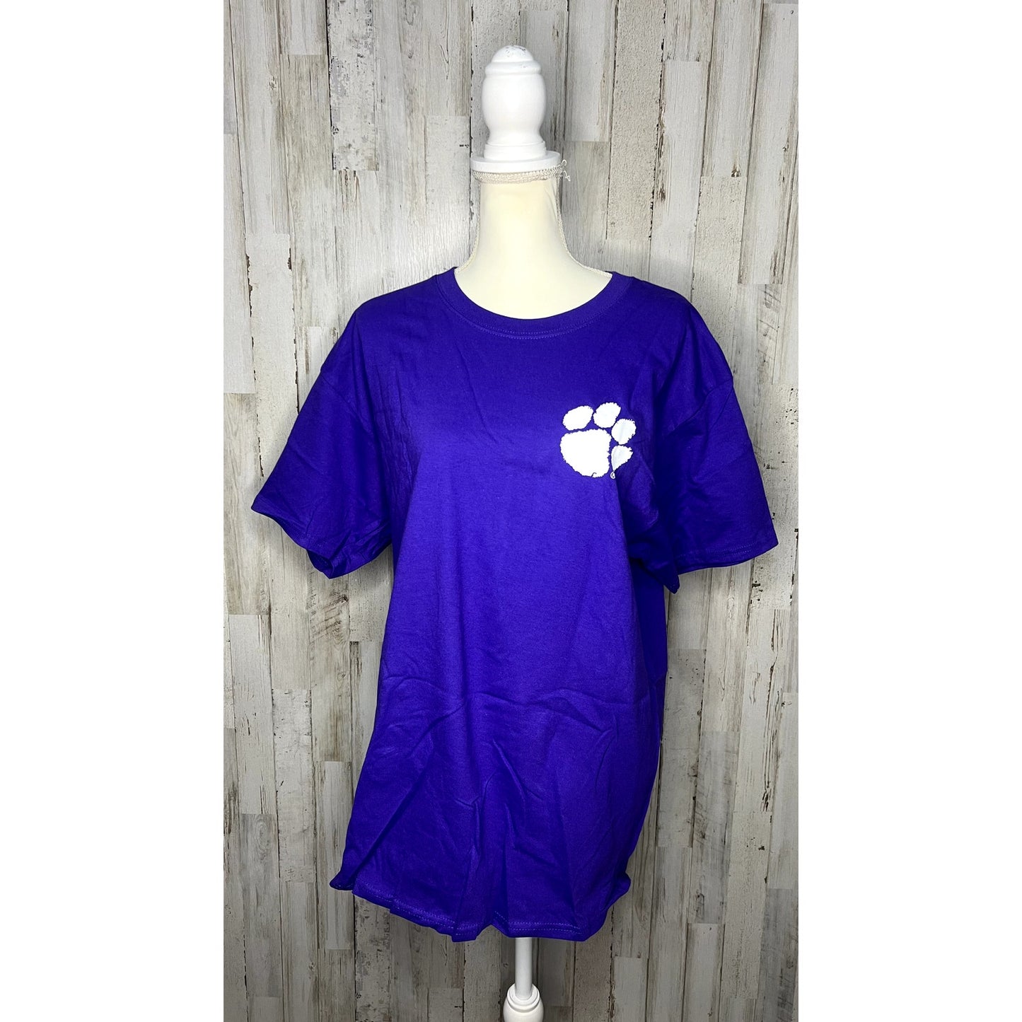 NWT Clemson Tigers Women's Large Purple Paw Palm Tree "Clemson Girl" T-Shirt