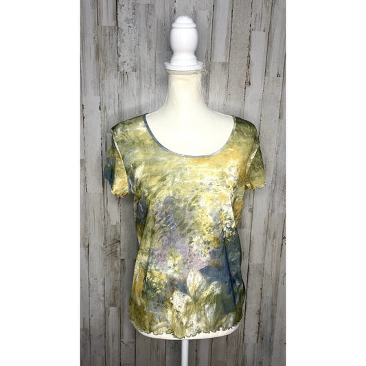 Josephine Chaus Sport Women's Floral Print Short Sleeve T-Shirt Size Medium