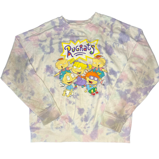 Nickelodeon Unisex Large Rugrats Tie-Dye Pullover Graphic Print Sweatshirt