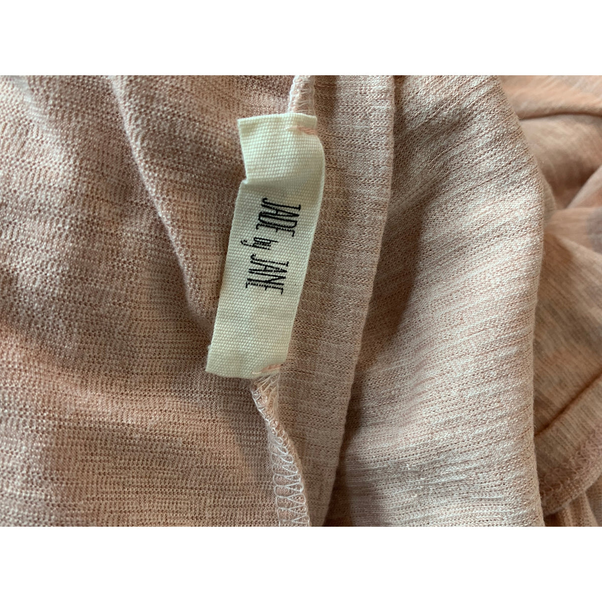 Jade by Jane Tunic Top Womens Small Blush Pink Ribbed Knit Short Sleeve