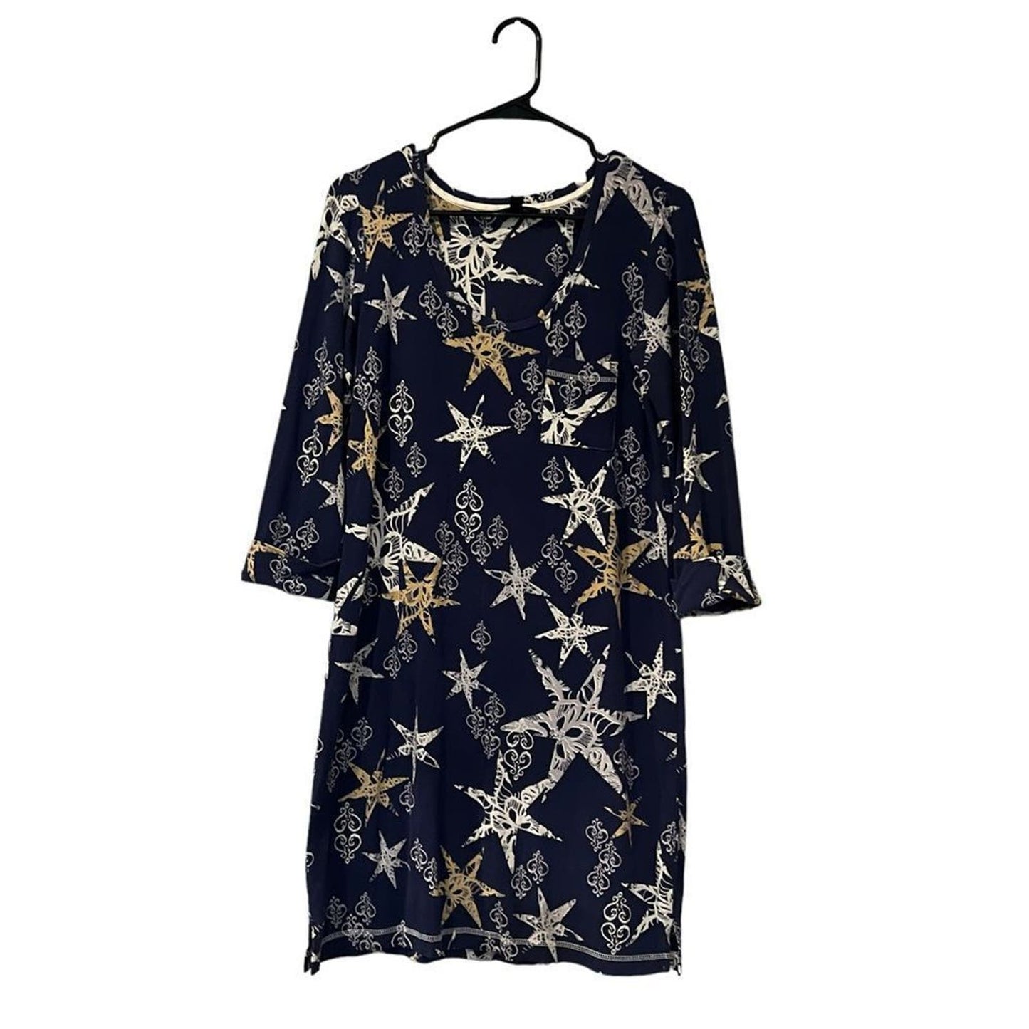 Some Cool Nights SleepShirt with Starfish Print Size Small