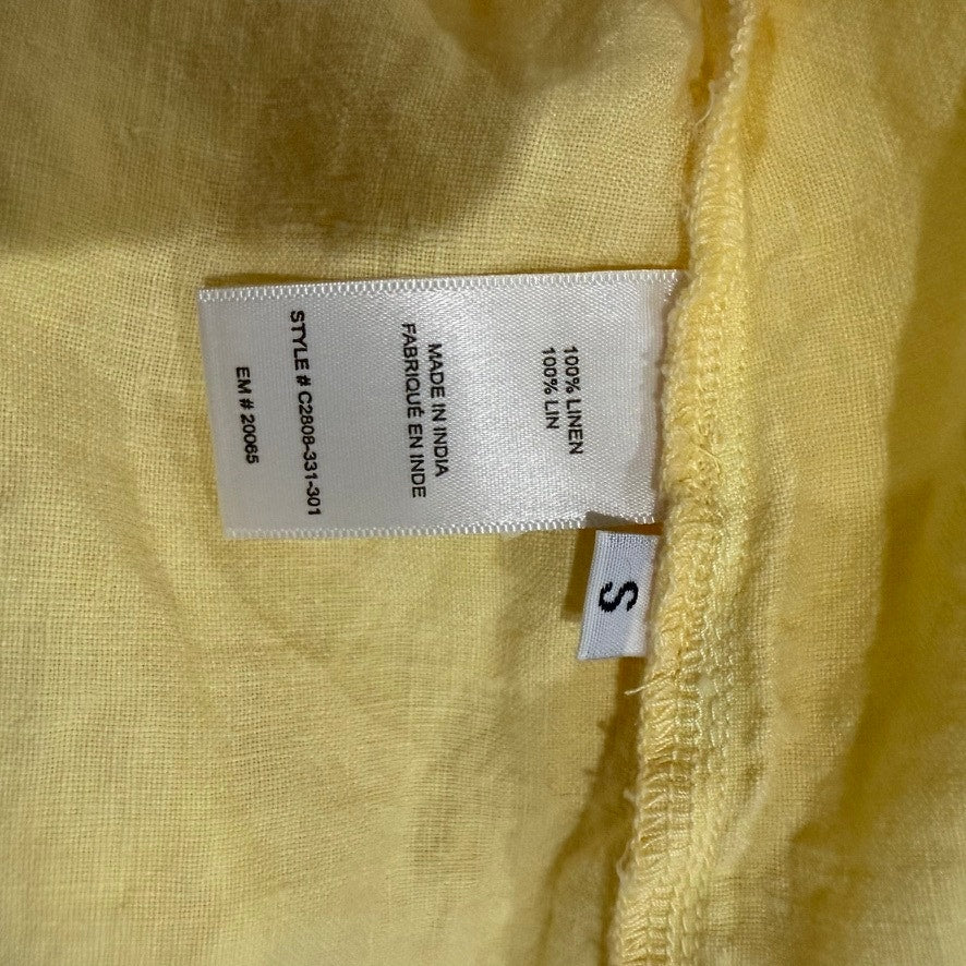 Cloth & Stone Women's Yellow Linen Button-Up Shirt Size Small
