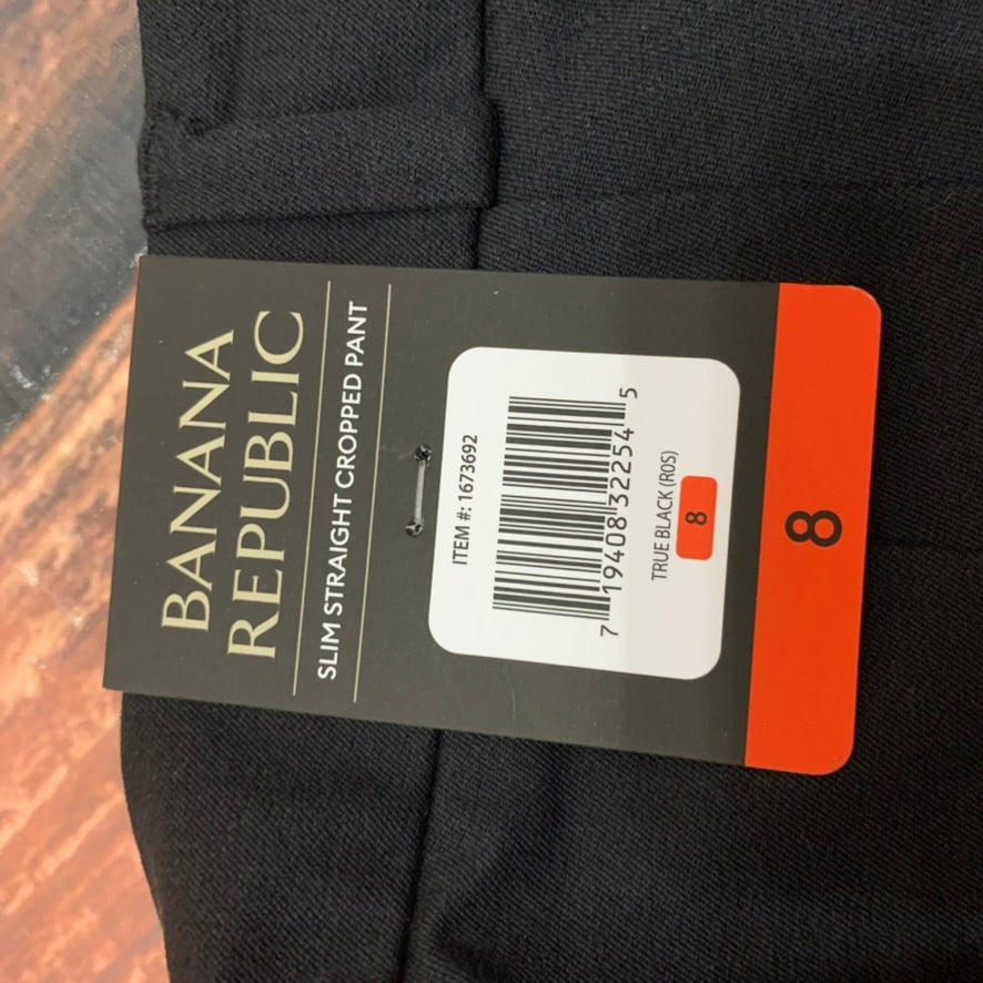 NWT Banana Republic Pants Womens Size 8 True Black Slim Cropped