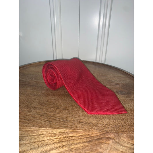 Knightsbridge Men's Red Designer Tie Solid Formal Wedding