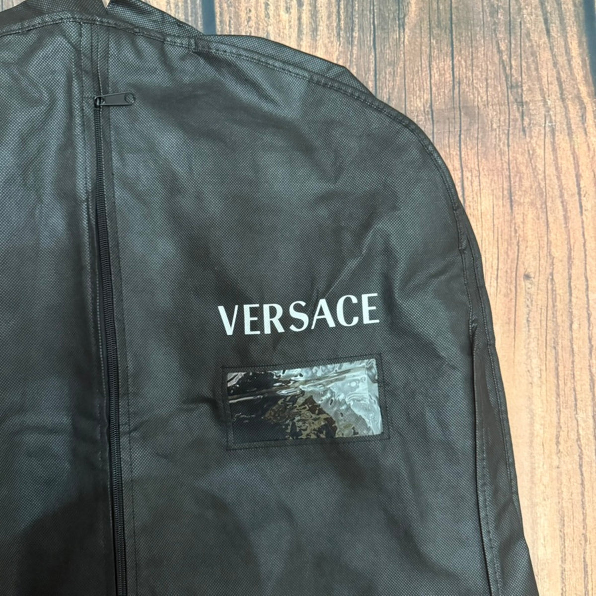 Versace Garment Bag Suit Jacket Travel Cover Black Full Zip ID Window