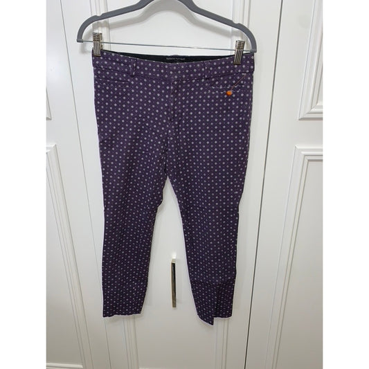 Banana Republic Petite Women's Floral Purple Dress Pants Size 4